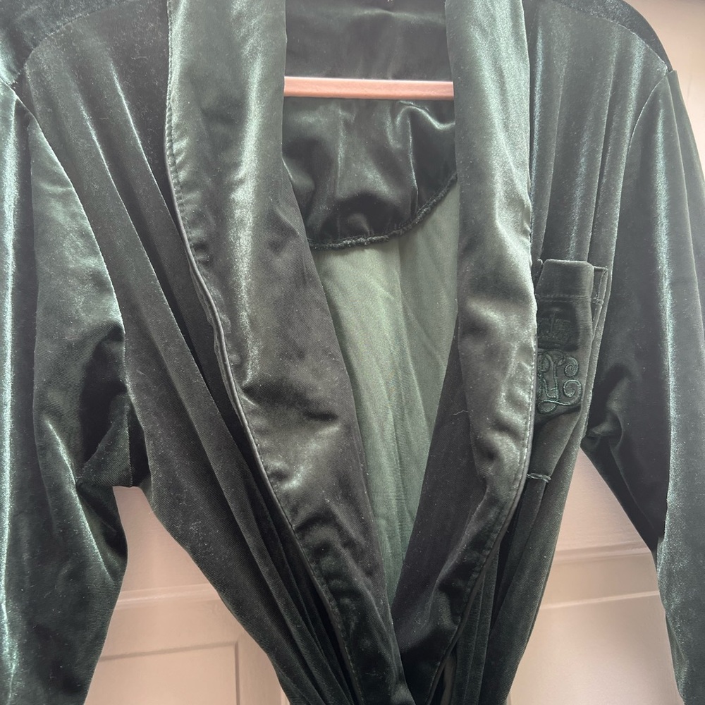 Ralph Lauren Dark Green Velvet Robe - Picture 6 of 6
